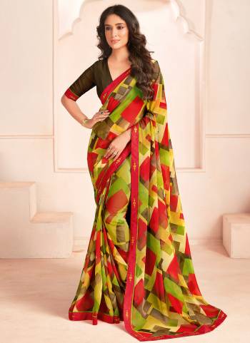 Garb These Party Wear Saree in Fine Colored.These Saree Are Bemberg Georgette And Blouse is Fabricated On Bemberg Georgette Pair.Its Beautified With Designer Digital Printed With Lace Border.