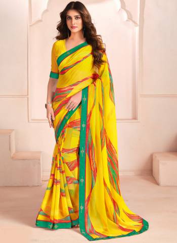 Garb These Party Wear Saree in Fine Colored.These Saree Are Bemberg Georgette And Blouse is Fabricated On Bemberg Georgette Pair.Its Beautified With Designer Digital Printed With Lace Border.