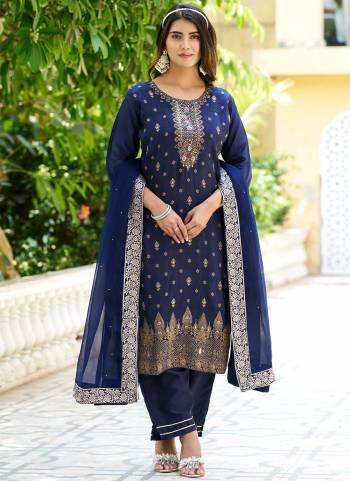 Looking These Beautiful Looking Readymade Suits With Dupatta.These Suit is Fabricated On Top Are Viscose Silk And Bottom Are Viscose Silk And Chiffon Dupatta .Its Beautified With Wevon Designer,Hand Work.