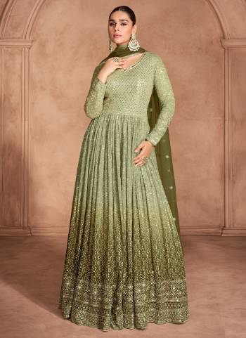 Garb These Party Wear Anarkali Suit in Fine Colored Pair With Dupatta.These Top Are Georgette And Dupatta Are Net And Pair With Santoon Inner.Its Beautified With Heavy Designer Embroidery Work.