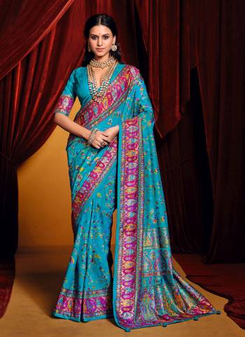 Attrective These Party Wear Saree in Fine Colored.These Saree And Blouse is Fabricated On Tussar Silk Pair.Its Beautified With Designer Paisley Printed.