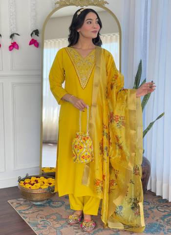 Attrective Looking These Beautiful Looking Readymade Suits.These Top Are Rayon And Bottom Are Rayon And Dupatta Tabby Fabricated.Its Beautified With Designer Embroidery Work.