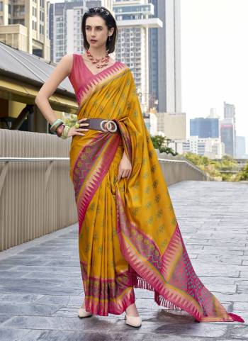 Looking These Party Wear Saree in Fine Colored.These Saree Are Soft Silk And Blouse is Fabricated On Soft Silk.Its Beautified With Weaving Temple Jari Border Designer With Printed.