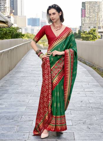 Looking These Party Wear Saree in Fine Colored.These Saree Are Soft Silk And Blouse is Fabricated On Soft Silk.Its Beautified With Weaving Temple Jari Border Designer With Printed.
