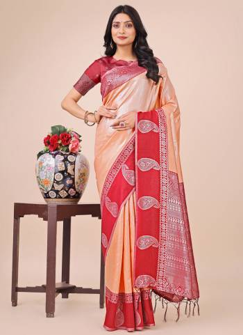 Garb These Party Wear Saree in Fine Colored.These Saree And Blouse is Fabricated On Lichi Silk.Its Beautified With Weavon Jari Designer.