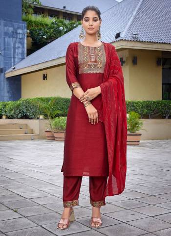Garb These Beautiful Party Wear Designer Readymade Suits.These Top And Bottom Are Silk Blend And Dupatta is Fabricated On Viscose.Its Beautified With Solid Designer Printed.