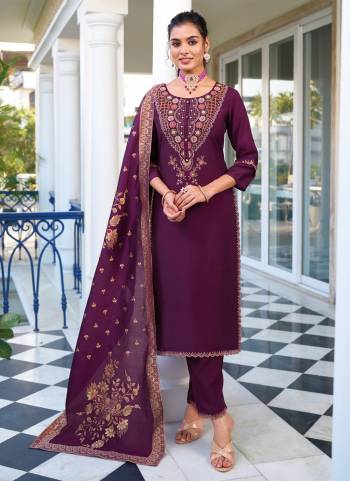 Attrective These Beautiful Looking Readymade Suits With Dupatta.These Suit is Fabricated On Top Are Viscose Silk And Bottom Are Viscose Silk And Jacquard Silk Dupatta .Its Beautified With Designer Embroidery With Hand Work,Wevon Jacquard Dupatta.