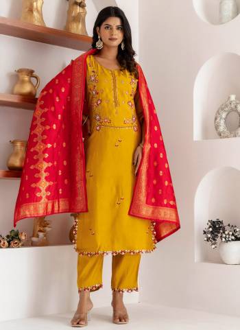 Attrective These Beautiful Looking Readymade Suits With Dupatta.These Suit is Fabricated On Top Are Viscose Silk And Bottom Are Viscose Silk And Jacquard Silk Dupatta .Its Beautified With Designer Embroidery With Hand Work,Wevon Jacquard Dupatta.