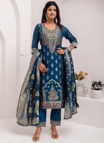 Garb These Beautiful Looking Readymade Suits With Dupatta.These Suit is Fabricated On Top Are Jacquard Silk And Bottom Are Jacquard Silk And Jacquard Silk Dupatta .Its Beautified With Wevon Jacquard Designer With Hand Work.