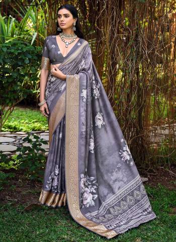 Attractive These Party Wear Saree in Fine Colored.These Saree And Blouse is Fabricated On Cotton Silk Pair.Its Beautified With Wevon Jari Border Designer With Digital Floral Printed.