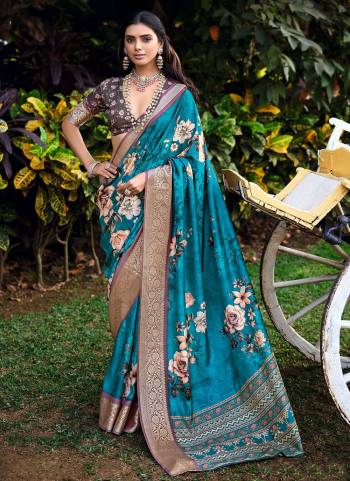 Attractive These Party Wear Saree in Fine Colored.These Saree And Blouse is Fabricated On Cotton Silk Pair.Its Beautified With Wevon Jari Border Designer With Digital Floral Printed.