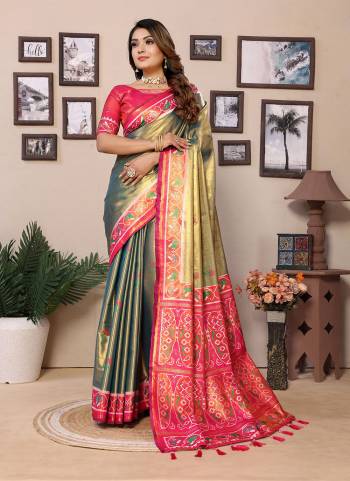 Attractive These Festive Party Wear Saree in Fine Colored.These Saree And Blouse is Fabricated On Banarasi Tissue Silk.Its Beautified With Wevon Jari Patola Designer.