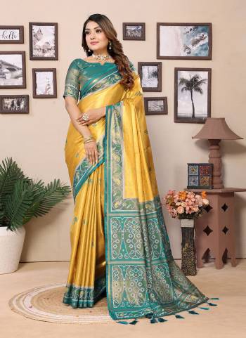 Attractive These Festive Party Wear Saree in Fine Colored.These Saree And Blouse is Fabricated On Banarasi Tissue Silk.Its Beautified With Wevon Jari Patola Designer.