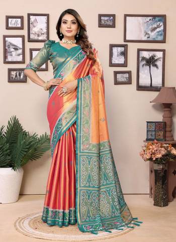Attractive These Festive Party Wear Saree in Fine Colored.These Saree And Blouse is Fabricated On Banarasi Tissue Silk.Its Beautified With Wevon Jari Patola Designer.