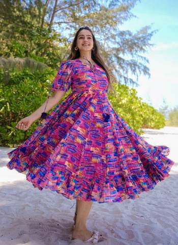 Attrective Looking These Beautiful Looking Readymade Gown.These Gown Are Heavy Rayon Fabricated.Its Beautified With Designer Digital Printed.