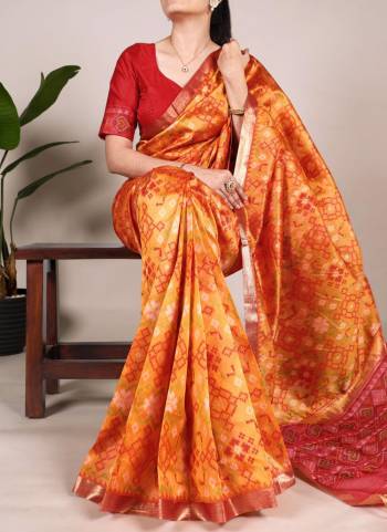 Looking These Fastive Wear Saree in Fine Colored.These Saree And Blouse is Fabricated On Raw Silk.