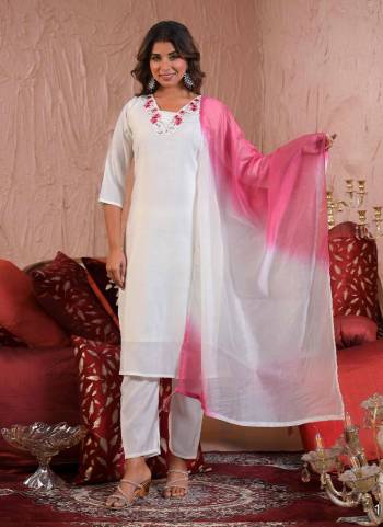 Attrective These Designer Suit in Fine Colored Pair With Bottom And Dupatta.