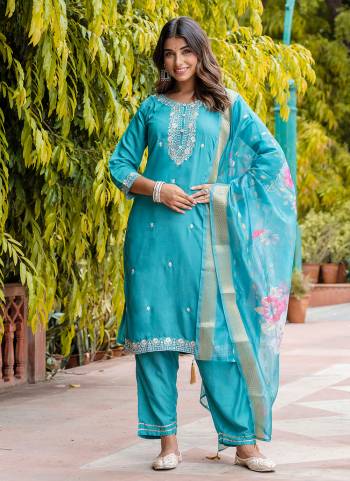 Garb These Beautiful Looking Readymade Suits With Dupatta.These Suit is Fabricated On Top Are Viscose Roman Silk And Bottom Are Viscose Roman Silk And Nazmin Dupatta .Its Beautified With Designer Embroidery Work.
