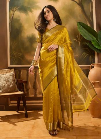 Looking These Party Wear Saree in Fine Colored.These Saree And Blouse Is Kadi Organza Fabricated.Its Beautified With Wevon Jacquard Designer.