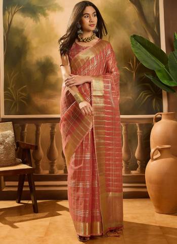 Garb These Party Wear Saree in Fine Colored.These Saree And Blouse Is Kadi Organza Fabricated.Its Beautified With Wevon Jacquard Designer.