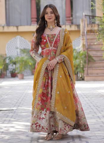 Looking These Beautiful Readymade Long Top With Dupatta.These Top Are Russion Silk And Dupatta is Fabricated On Russion Silk.Its Beautified With Designer Digital Printed,Foil, Sequance Embroidery Work.