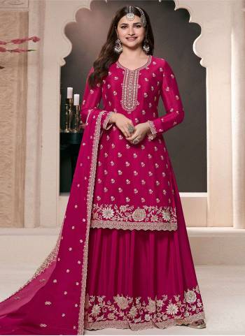 Garb These Designer Plazzo Suits in Fine Colored Pair With Dupatta.These Top Are Chinon And Dupatta Are Fabricated On Chinon Pair With Chinon Bottom.Its Beautified With Heavy Designer Embroidery Work