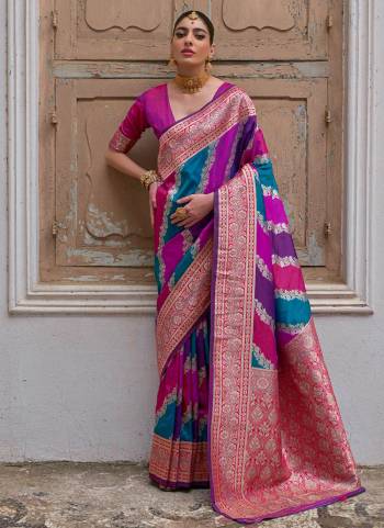 Attrective These Festive Wear Saree in Fine Colored.These Saree And Blouse is Fabricated On Banarasi Silk.Its Beautified With Handloom Wevon Kadwa Style Multy Color Designer.