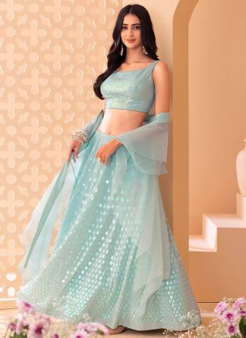 For A Designer Look,Grab These Lehenga Choli in Fine Colored.These Lehenga And Blouse Are Fabricated On Georgette Pair With Dupatta Are Organza.Its Beautified With Designer Sequance Embroidery Work.