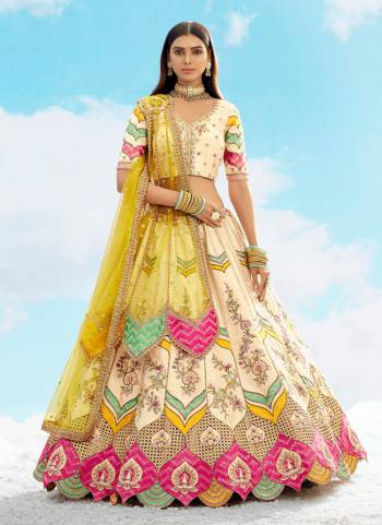 For A Designer Look,Grab These Lehenga Choli in Fine Colored.These Lehenga And Blouse Are Fabricated On Silk Pair With Net Dupatta.Its Beautified With Wevon Butty Designer With Sequance Embroidery,Stone, Cut Work.