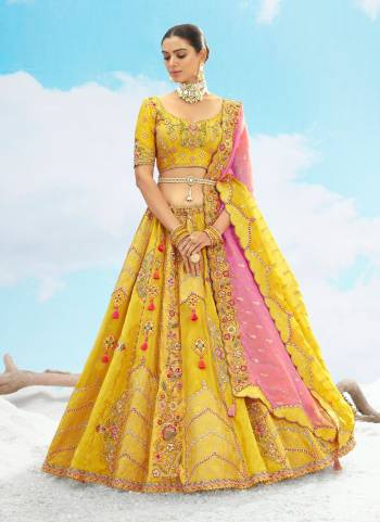 For A Designer Look,Grab These Lehenga Choli in Fine Colored.These Lehenga And Blouse Are Fabricated On Silk Pair With Georgette Dupatta.Its Beautified With Wevon Butty Designer With Sequance Embroidery,Stone, Cut Work.