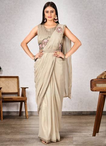 Attrective Look These Party Wear Ready To Wear Saree in Fine Colored.These Saree And Blouse is Fabricated On Shimmer Georgette.Its Beautified With Designer Embroidery Work Blouse.