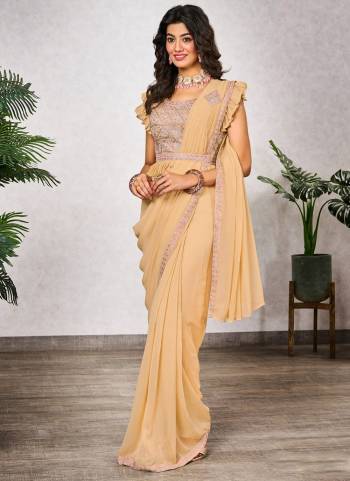 Attrective Look These Party Wear Ready To Wear Saree in Fine Colored.These Saree And Blouse is Fabricated On Shimmer Georgette.Its Beautified With Designer Embroidery Work Blouse.
