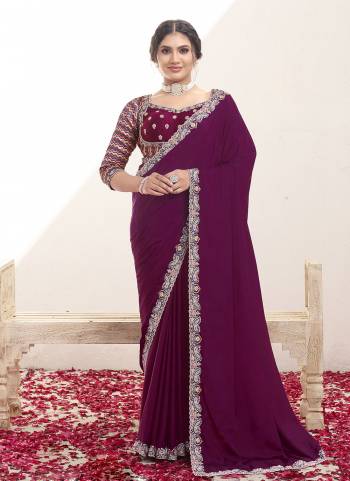 Look Attractive These Designer Party Wear Saree in Fine Colored.These Saree Are Crepe Silk And Blouse Satin Silk is Fabricated.Its Beautified Fancy Desiger Work.