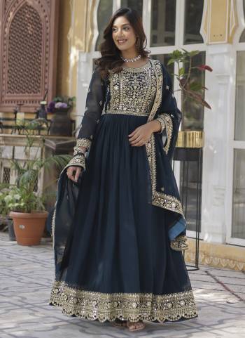 Attractive These Beautiful Looking Readymade Long Gown With Dupatta.These Gown And Dupatta is Fabricated On Faux Georgette.Its Beautified With Designer Jari,Sequance Embroidery Work.