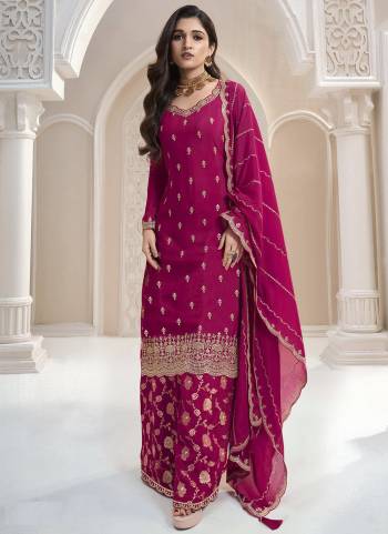 Looking These Party Wear Designer Sharara Suits in Fine Colored Pair With Dupatta.These Top Are Chinon And Dupatta Are Fabricated On Chinon Pair With Chinon Bottom.Its Beautified With Wevon Designer, Embroidery Work