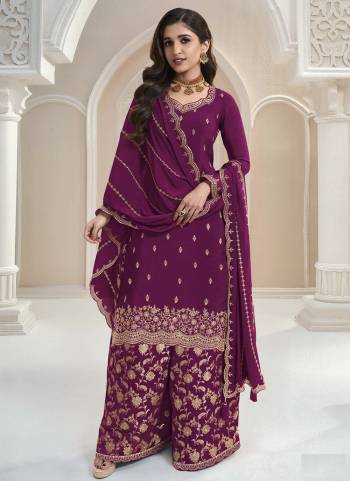 Looking These Party Wear Designer Sharara Suits in Fine Colored Pair With Dupatta.These Top Are Chinon And Dupatta Are Fabricated On Chinon Pair With Chinon Bottom.Its Beautified With Wevon Designer, Embroidery Work