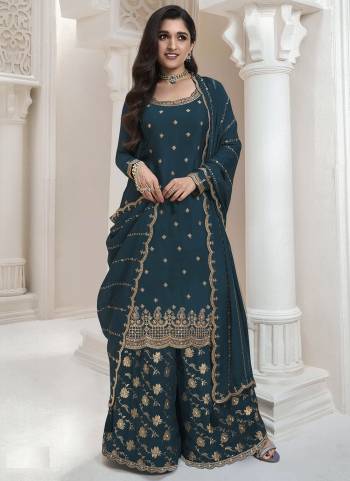 Looking These Party Wear Designer Sharara Suits in Fine Colored Pair With Dupatta.These Top Are Chinon And Dupatta Are Fabricated On Chinon Pair With Chinon Bottom.Its Beautified With Wevon Designer, Embroidery Work