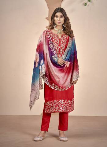 Attractive Looking These Party Wear Suit in Fine Colored Pair With Bottom And Dupatta.These Top Are Muslin And Dupatta Are Fabricated On Crystal Organza Pair With Cotton Bottom.Its Beautified With Designe Heavy Embroidery Work,Digital Printed.