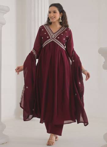 Attractive These Designer Suit in Fine Colored Pair With Bottom And Dupatta.These Top And Bottom Are Fabricated On Vichitra Silk Pair With Chinon Dupatta.Its Beautified With Designer Embroidery Work.