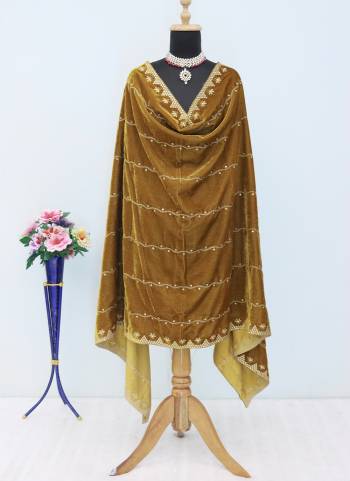 Grab These Beautiful Colored Ethnic Dupatta.This Dupatta is Fabricated On Beautiful Velvet Fabric . It Is Beautified With Beautiful Designer Sequance Embroidery Cut Work.