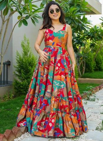 Garb These Beautiful Looking Readymade Long Kurti.These Kurti is Fabricated On Rayon.Its Beautified With Designer Printed.