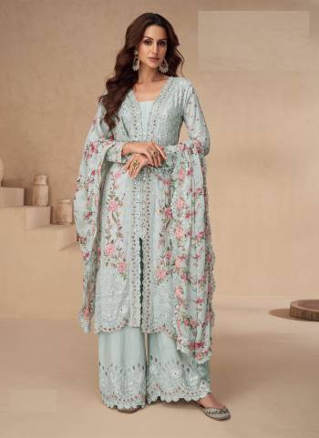 Garb These Party Wear Designer Plazzo Suits in Fine Colored Pair With Dupatta.These Top Are Chinon And Dupatta Are Fabricated On Chinon Pair With Chinon Bottom.Its Beautified With Printed,Designer Heavy Embroidery Work