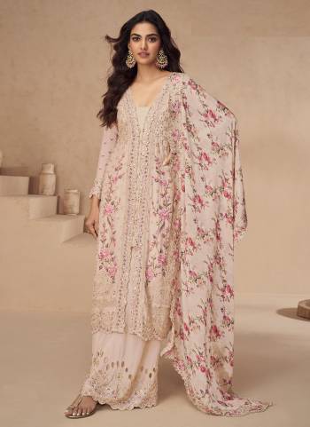 Garb These Party Wear Designer Plazzo Suits in Fine Colored Pair With Dupatta.These Top Are Chinon And Dupatta Are Fabricated On Chinon Pair With Chinon Bottom.Its Beautified With Printed,Designer Heavy Embroidery Work