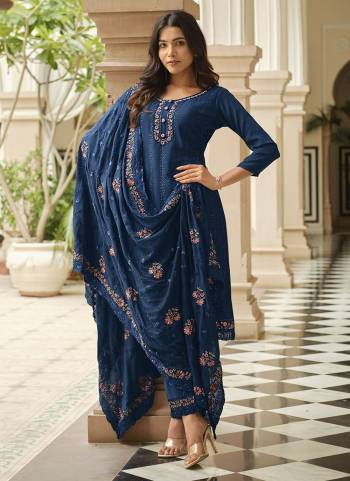 Attractive Looking These Party Wear Suit in Fine Colored Pair With Bottom And Dupatta.These Top Are Chinon And Dupatta Are Fabricated On Chinon Pair With Chinon Bottom.Its Beautified With Designe Heavy Multy Thread Embroidery Work.