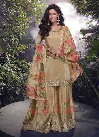  Looking These Party Wear Plazzo Suit in Fine Colored Pair With Bottom And Dupatta.These Top Are Shimmer And Dupatta Are Fabricated On Chinon Pair With Chinon Bottom.Its Beautified With Digital Printed With Designer Embroidery Work.