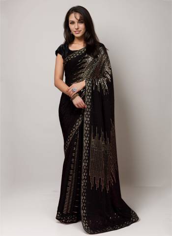 Looking These Party Wear Saree in Fine Colored.These Saree Are Georgette And Blouse is Banglori Fabricated.Its Beautified With Designer Sequance Embroidery Work.