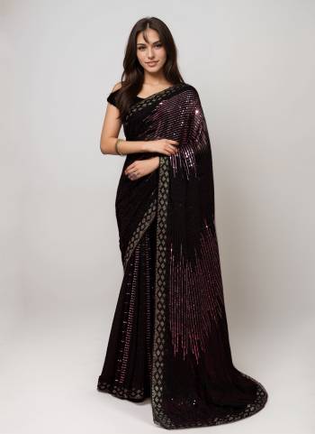 Looking These Party Wear Saree in Fine Colored.These Saree Are Georgette And Blouse is Banglori Fabricated.Its Beautified With Designer Sequance Embroidery Work.