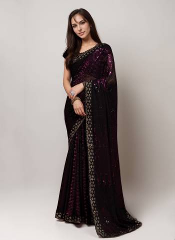 Looking These Party Wear Saree in Fine Colored.These Saree Are Georgette And Blouse is Banglori Fabricated.Its Beautified With Designer Sequance Embroidery Work.