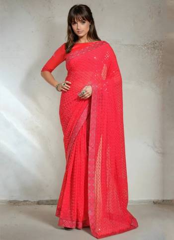 Garb These Party Wear Saree in Fine Colored.These Saree Are Georgette And Blouse is Banglori Fabricated.Its Beautified With Designer Sequance Chokdi Embroidery Work.