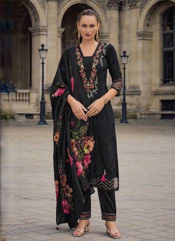 Garb These Beautiful Looking Readymade Suits With Dupatta.These Suit is Fabricated On Top Are Viscose Silk And Bottom Are Viscose Silk And Russion Silk Dupatta .Its Beautified With Designer Multy Thread Embroidery Work With Digital Printed Dupatta.